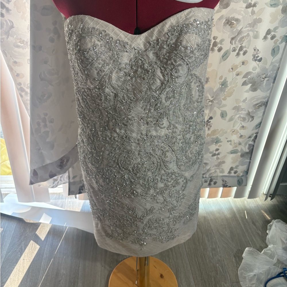 Signature Silver Embellished Mini Dress